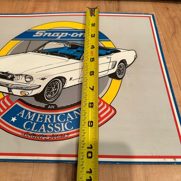 SNAP ON TOOLS Tin Sign Mustang Convertible EARLY 1960's FORD MUSCLE CAR - Picture 4 of 4